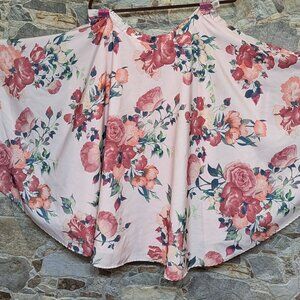 ModCloth XL Myrtlewood Ikebana Pink Floral circle skirt
